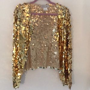Anthropologie Gold sequin Chris Benz jacket